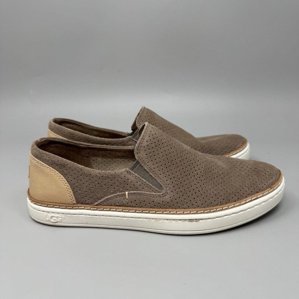 UGG ADLEY Gray SLIP-ON SHOES 1091749 PERFORATED SUEDE UPPER WOMEN'S SIZE 5.5